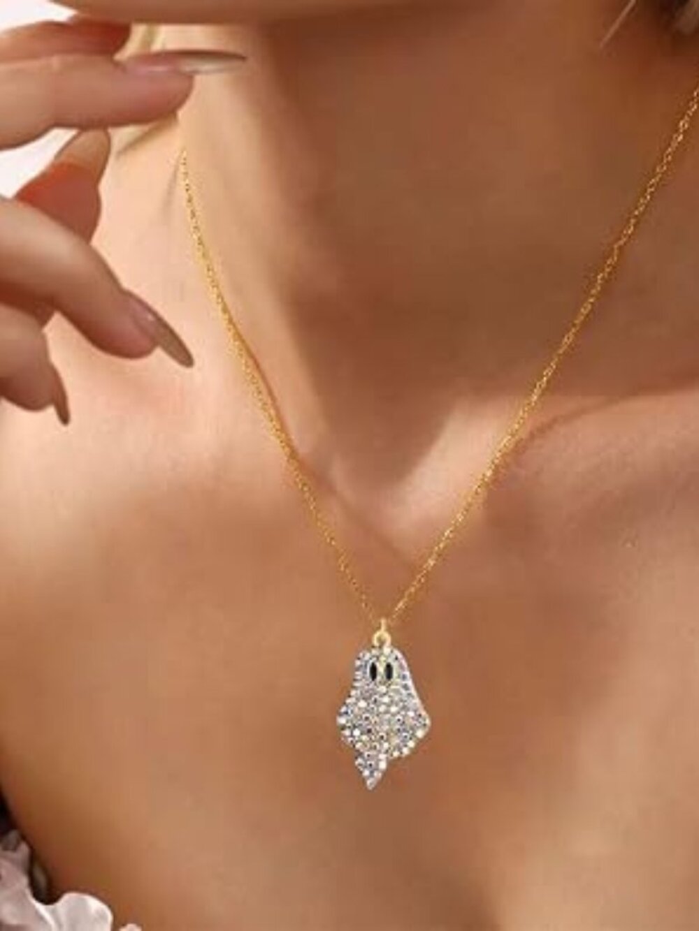 Neiman Marcus 14k Gold Plated Ghost Necklace